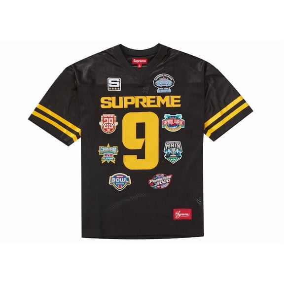 Supreme Men's Championships Embroidered Football Jersey Black, from StockX