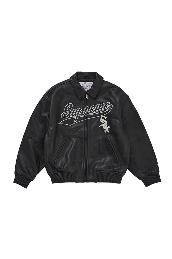 Men's Chicago White Sox Leather Varsity Jacket Black, from StockX