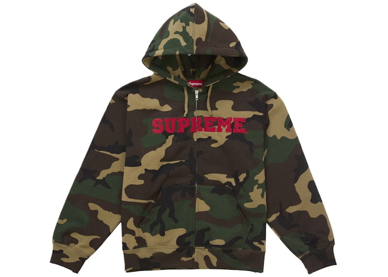 Supreme Men's Collegiate Applique Zip Up Hooded Sweatshirt