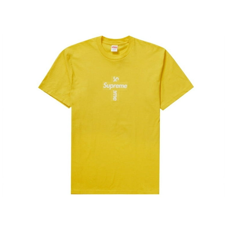 SUPREME イエロー ロゴ Tee Mサイズ Supreme Men's Cross Box Logo Tee Yellow, from StockX