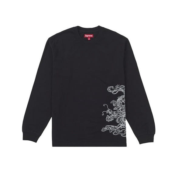 Supreme Men's Dragon Embroidered L/S Top Black, from StockX