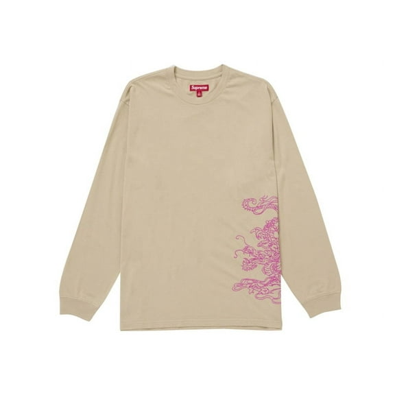 Supreme Men's Dragon Embroidered L/S Top Khaki, from StockX