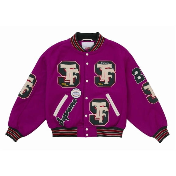 Supreme Men's Drill Team Varsity Jacket Magenta, from StockX