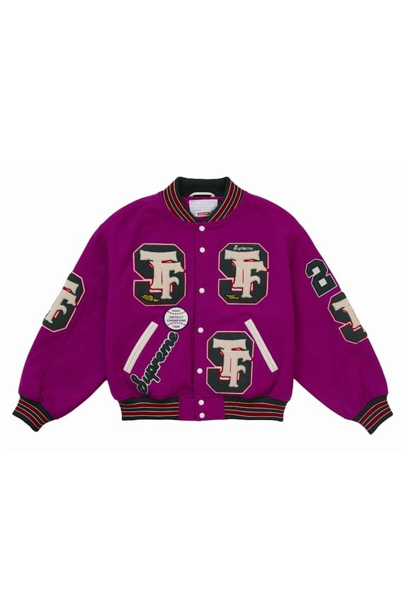 Men's Drill Team Varsity Jacket Magenta, from StockX