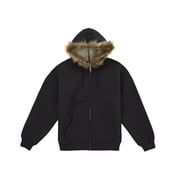 Supreme Mens Faux Fur Zip Up Hooded Sweatshirt Black, from StockX