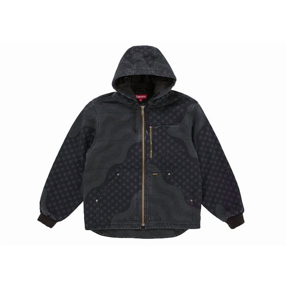 Supreme Men's Flag Quilted Hooded Work Jacket Black, from StockX