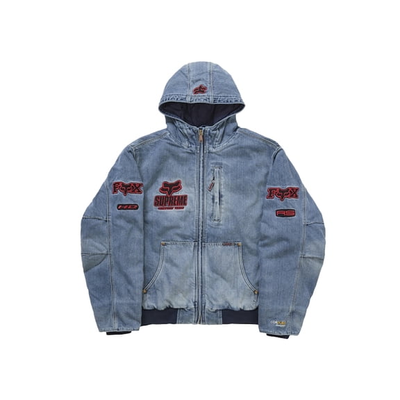 Supreme Men's Fox Racing Hooded Work Jacket Denim, from StockX