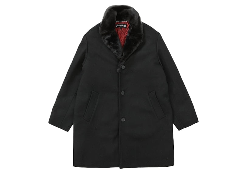 定価79200 SUPREME fur collar car coat L Supreme FW22 Fur Collar Car Coat In Hand Ready To Ship Size