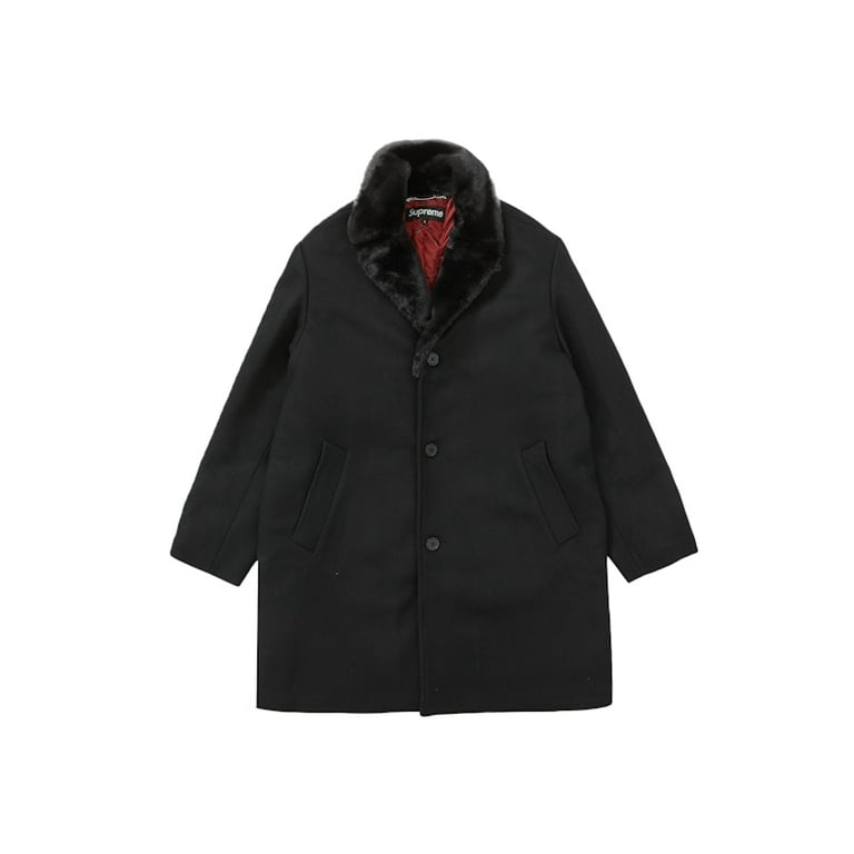 Supreme Men's Fur Collar Car Coat Black, from StockX