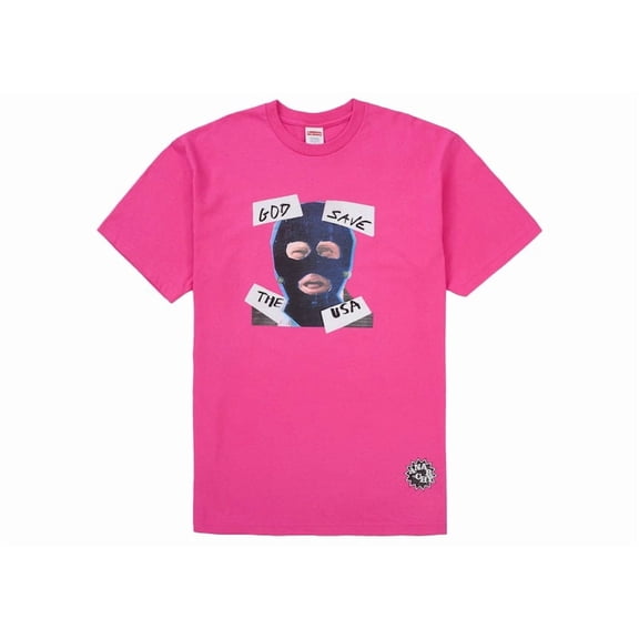 Supreme Men's God Save Us Tee Fuchsia, from StockX