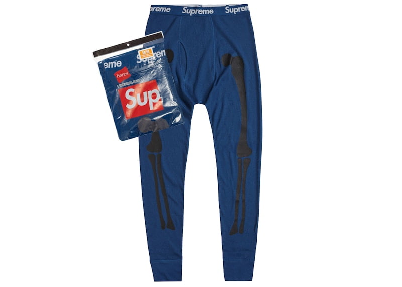 Supreme Men's Hanes Bones Thermal Pant (1 Pack) Blue, from StockX