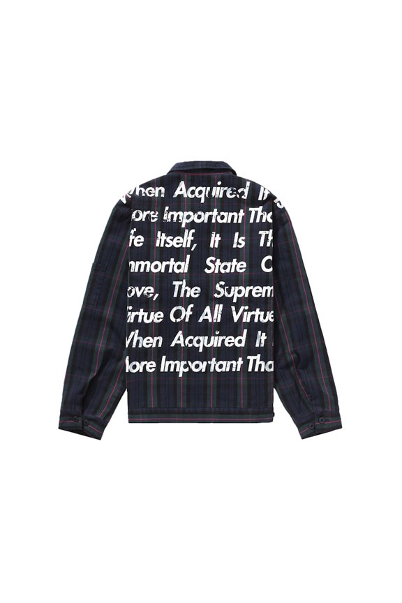 Men's JUNYA WATANABE CDG MAN Printed Work Jacket Navy Plaid, from StockX