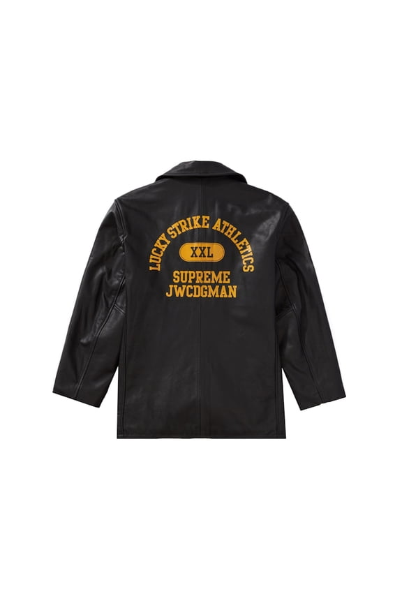 Men's JUNYA WATANABE CDG MAN Schott Leather Peacoat Black, from StockX