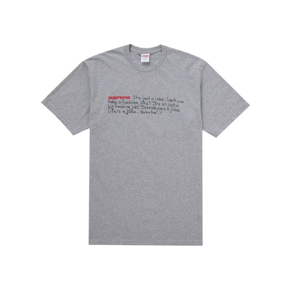 Supreme Men's Joke Tee Heather Grey, from StockX