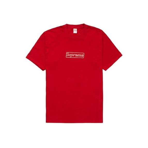 Supreme Men's KAWS Chalk Logo Tee Red, from StockX