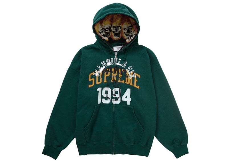 Supreme Men's MM6 Maison Margiela Zip Up Hooded Sweatshirt Dark