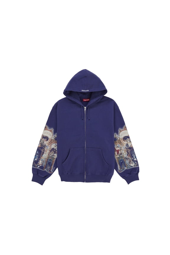 Men's Michael Jackson Dangerous Zip Up Hooded Sweatshirt Washed Navy, from StockX