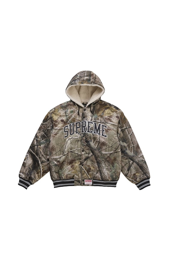 Men's Mitchell & Ness Lined Hooded Satin Varsity Jacket Realtree AP Camo, from StockX