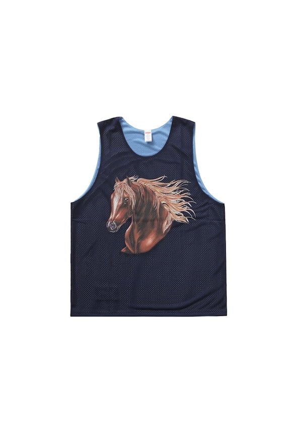 Men's Mustang Reversible Basketball Jersey Navy, from StockX