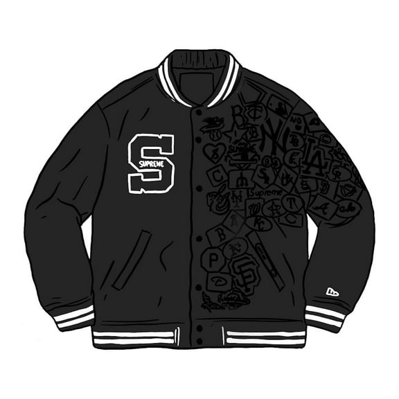 Supreme Men's New Era MLB Varsity Jacket Black, from StockX