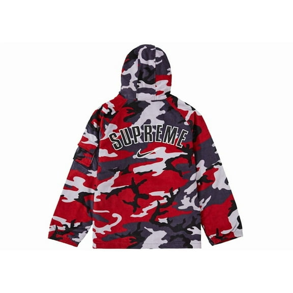 Supreme Men's Nike Arc Corduroy Hooded Jacket Red Camo, from StockX