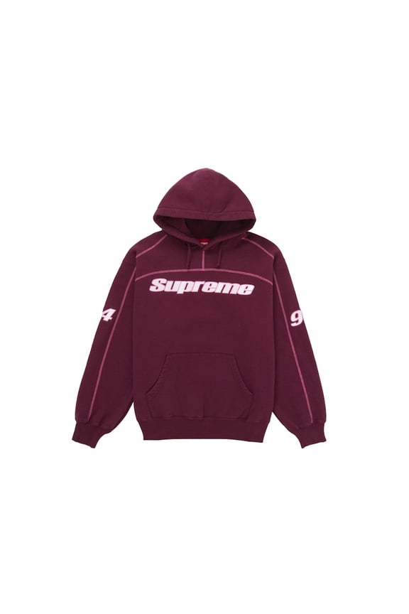 Men's Overlock Hooded Sweatshirt Burgundy, from StockX