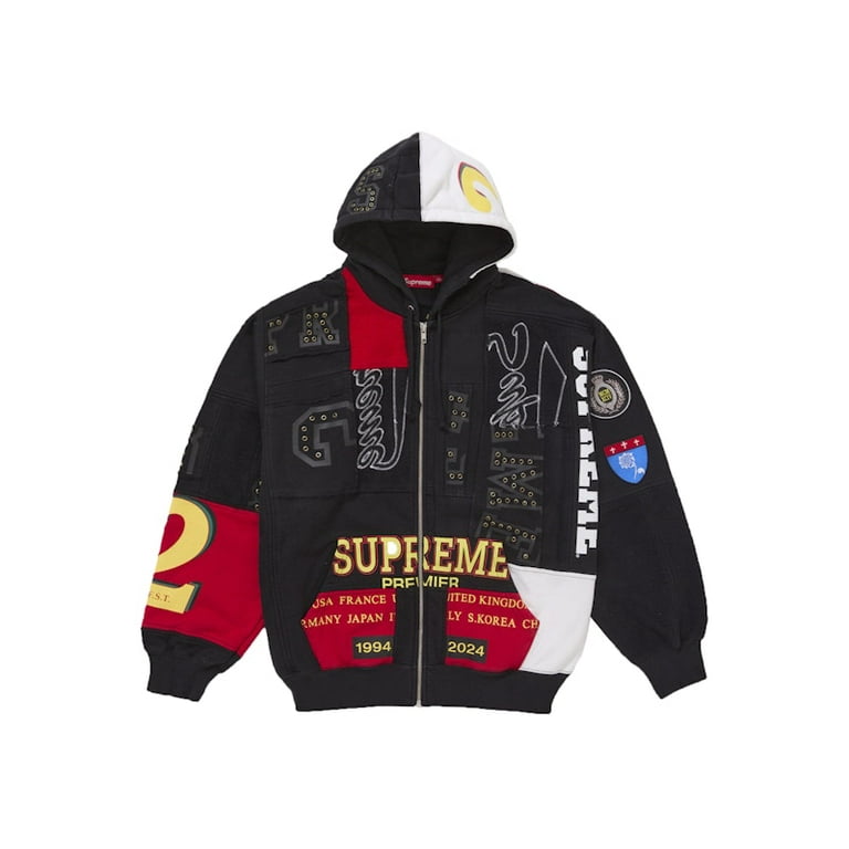 Supreme Crest SS25 ジップアップ パーカー ブラック フーディ Supreme Hooded Zip Up Thermal (SS25) Black Men's - SS25 - US
