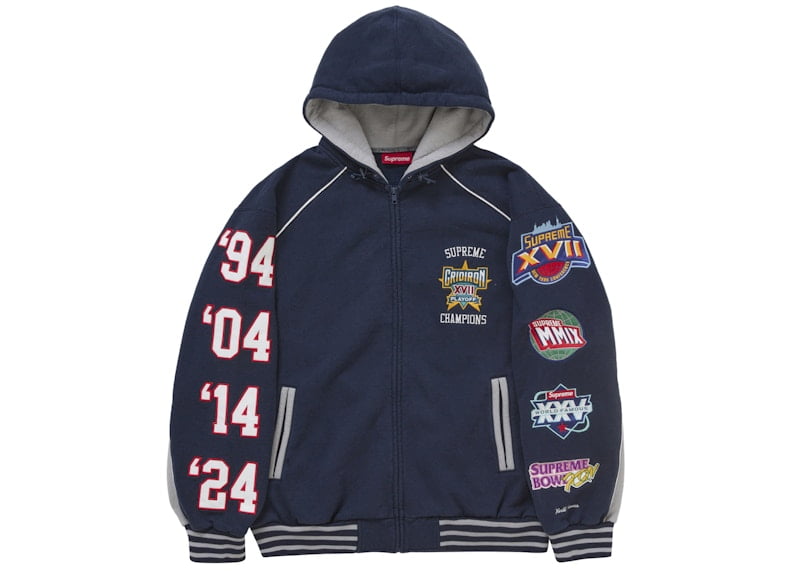 Supreme Men's Playoffs Zip Up Hooded Sweatshirt White, from