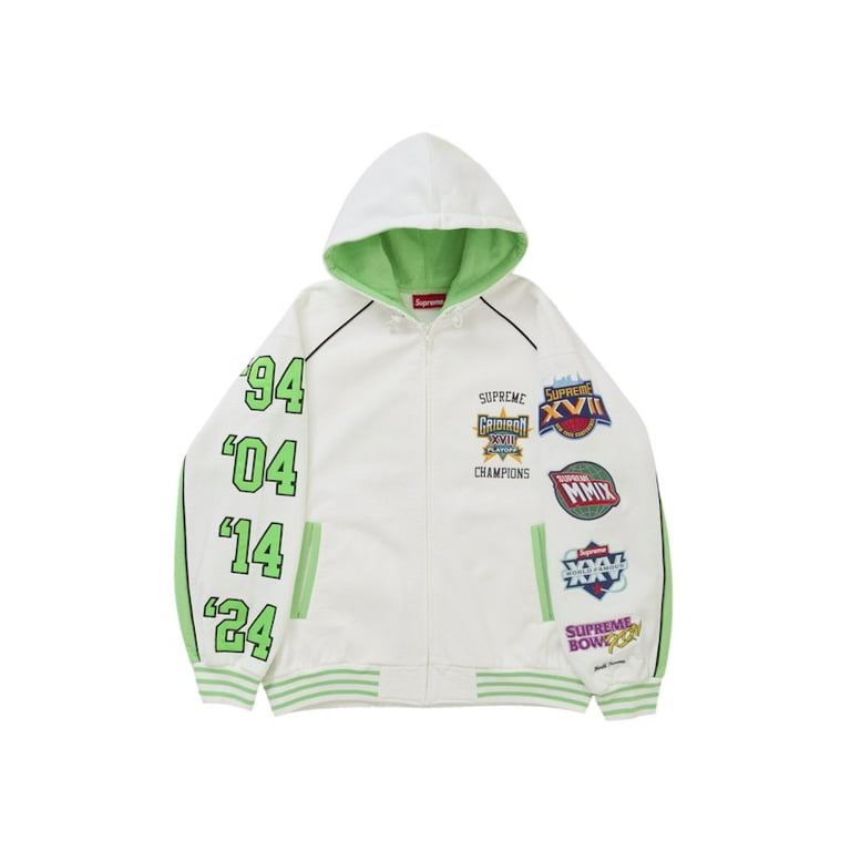 Supreme Men's Playoffs Zip Up Hooded Sweatshirt White, from