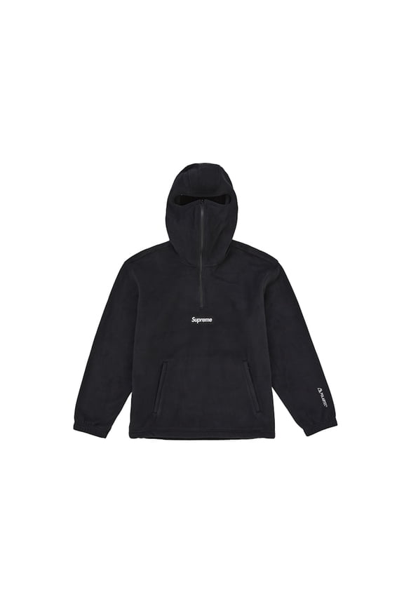 Men's Polartec Face Mask Half Zip Hooded Sweatshirt Black, from StockX