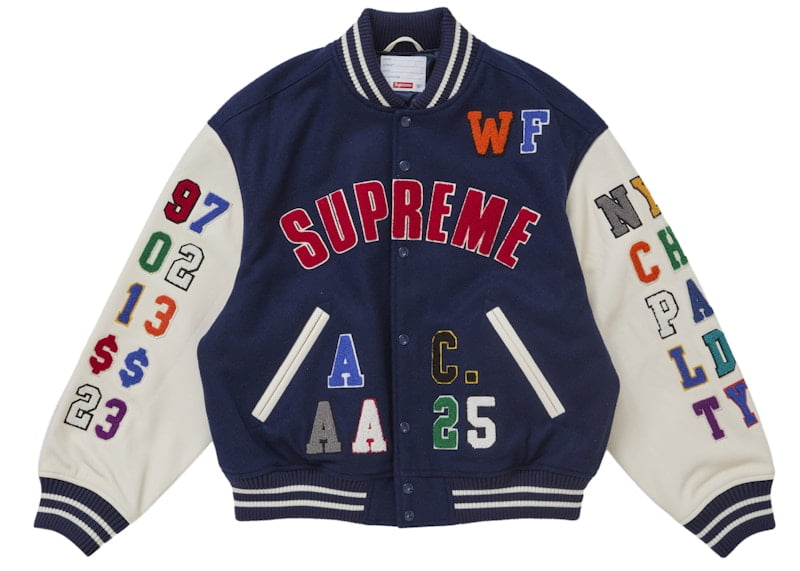 a*必様 Supreme Varsity jacket NAVY Supreme Men's Praises Varsity Jacket Navy, from StockX - Walmart.com
