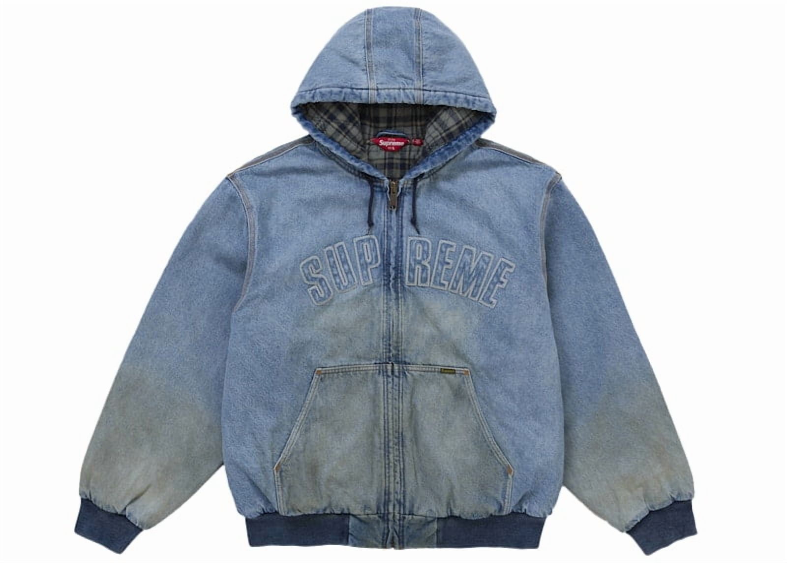Supreme Men's Reflective Arc Hooded Work Jacket Denim, from StockX