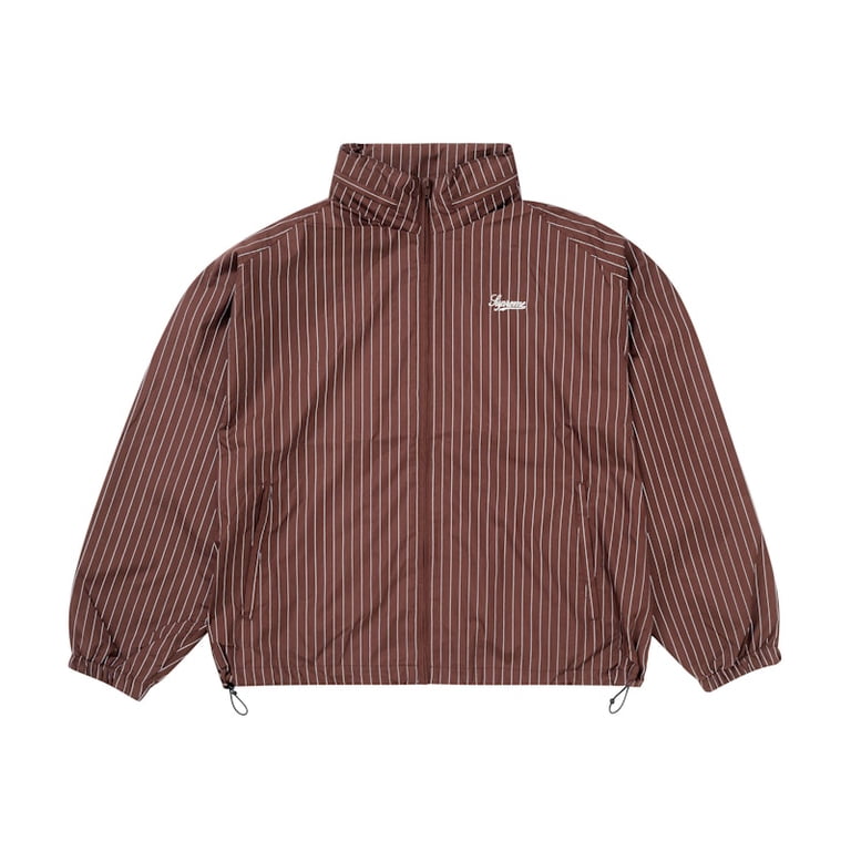 Supreme Men's Reflective Pinstripe Track Jacket Brown, from Supreme Men's Reflective Pinstripe Track Jacket Brown, from