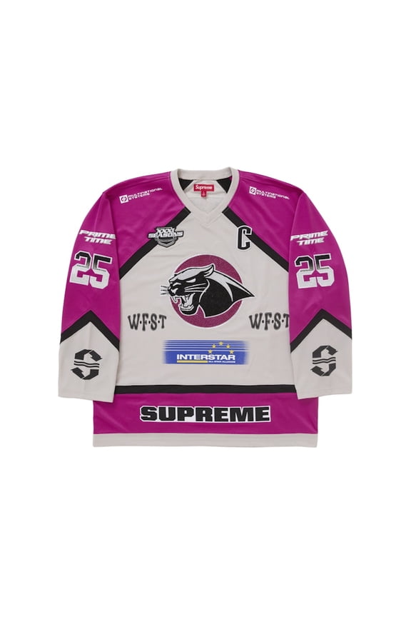 Men's Rhinestone Hockey Jersey Light Grey, from StockX