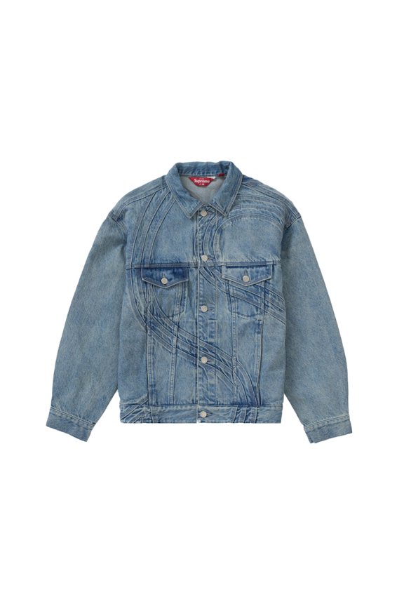 Men's S Logo Denim Trucker Jacket Washed Blue, from StockX