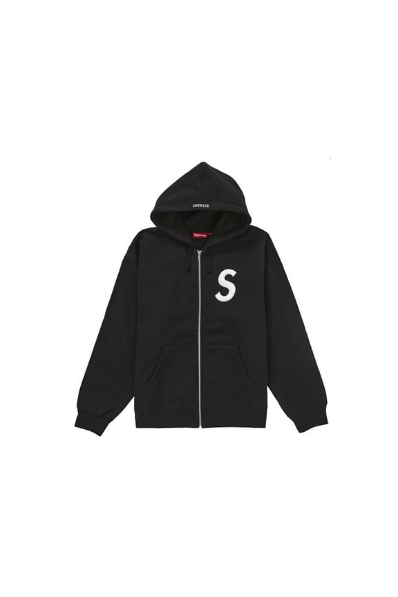 Men's S Logo Zip Up Hooded Sweatshirt (FW24) Black, from StockX