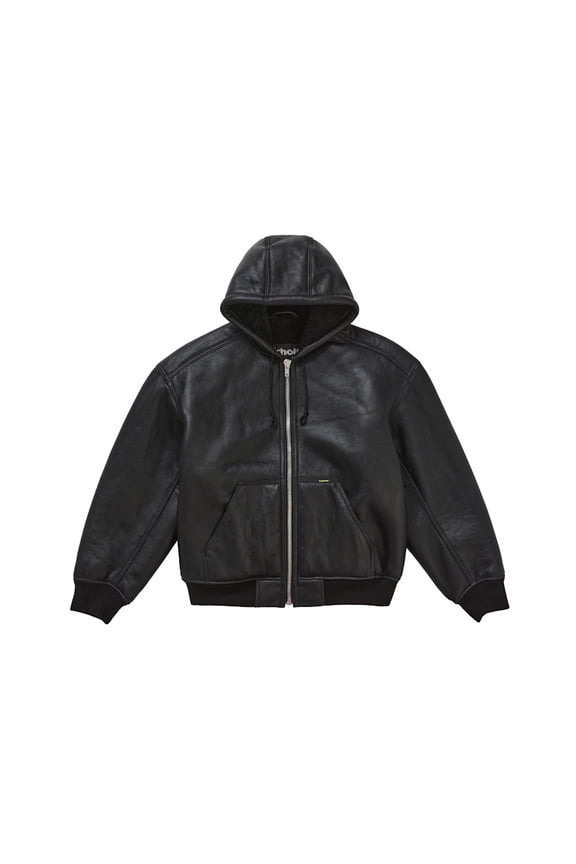 Men's Schott Shearling Hooded Work Jacket Black, from StockX