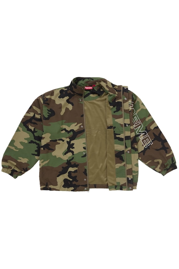 Men's Spellout Embroidered Ripstop Track Jacket Woodland Camo, from StockX