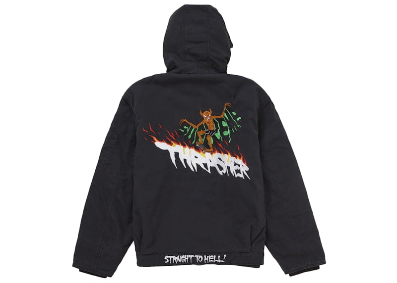 Supreme Men's Thrasher Hooded Work Jacket Black, from StockX