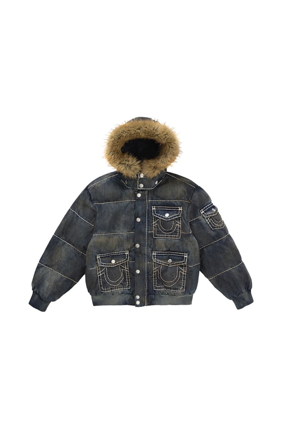 Men's True Religion Puffer Jacket Navy, from StockX