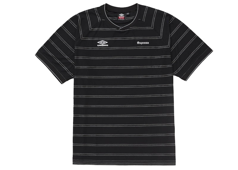 Supreme Men's Umbro Stripe Soccer Jersey Black, from StockX