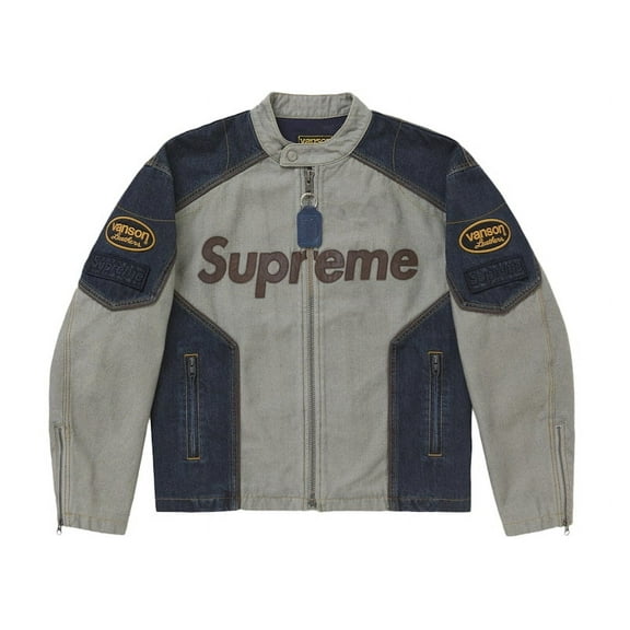 Supreme Men's Vanson Leathers Cordura Cotton Jacket Denim, from StockX