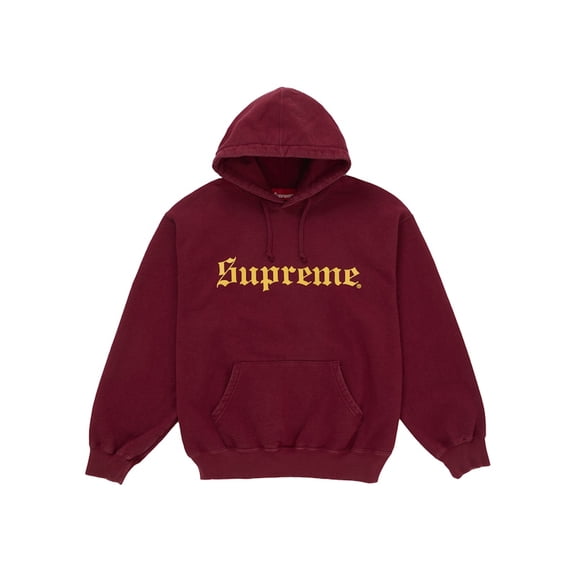 Supreme Men's Washed Old English Hooded Sweatshirt Cardinal, from StockX