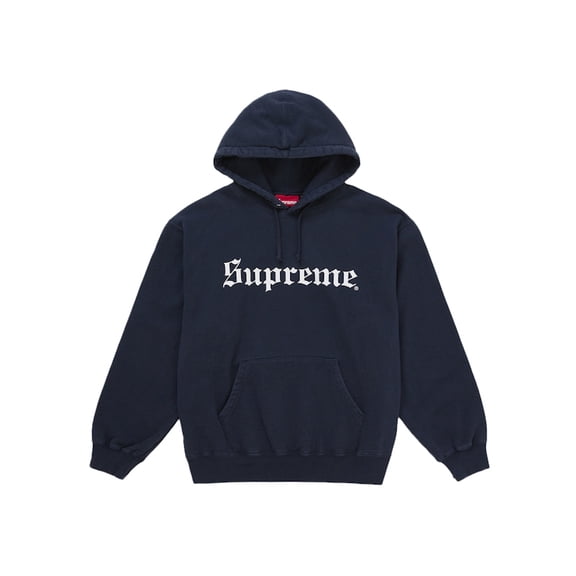 Supreme Men's Washed Old English Hooded Sweatshirt Navy, from StockX