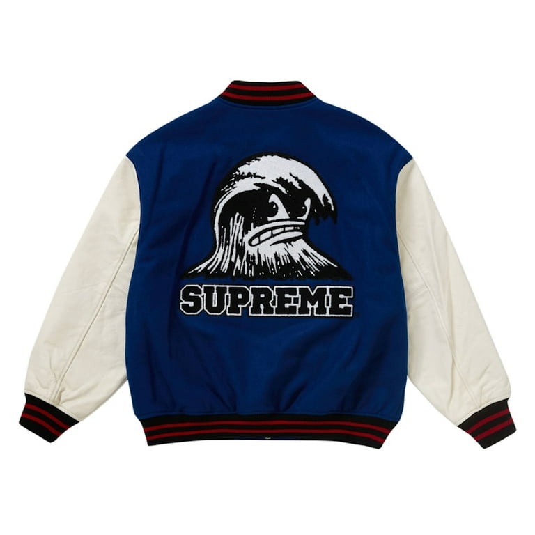 Supreme Men's Wave Varsity Jacket Blue, from StockX - Walmart.com