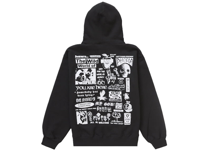 Supreme Men's Wild Embroidered Hooded Sweatshirt Black, from Supreme Men's Wild Embroidered Hooded Sweatshirt Black, from