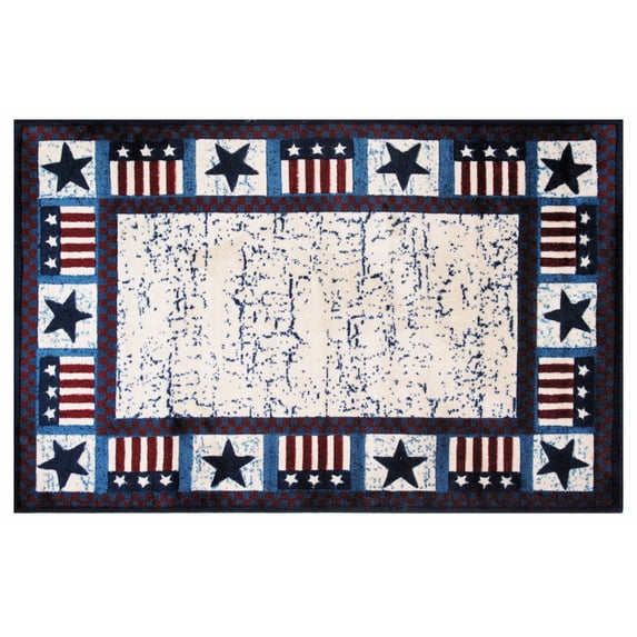 Fun Rugs Supreme Collection Stars & Flags Area Rug-Size:39" x 58"