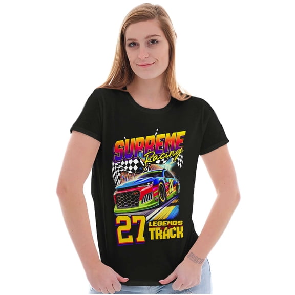 Supreme Racing Legends of the Track Womens Slim Fit Graphic Tee Brisco Brands L