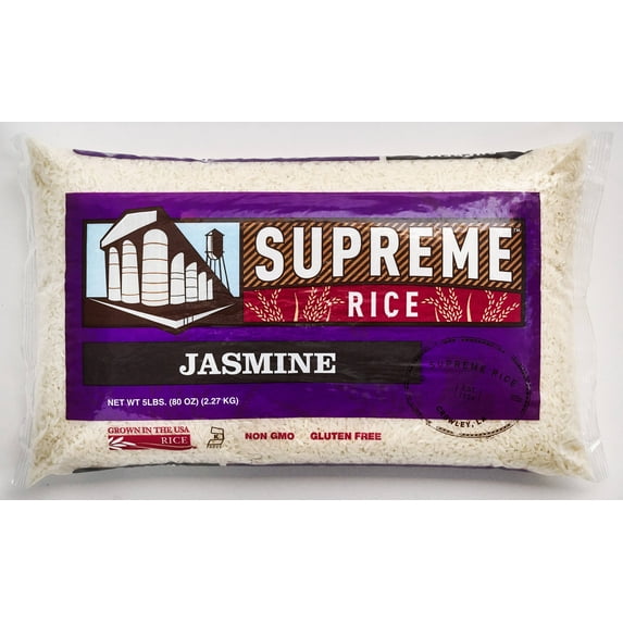 Supreme Rice, Jasmine Rice 5lb Bag, Fragrant Aroma, Soft and Sticky ...
