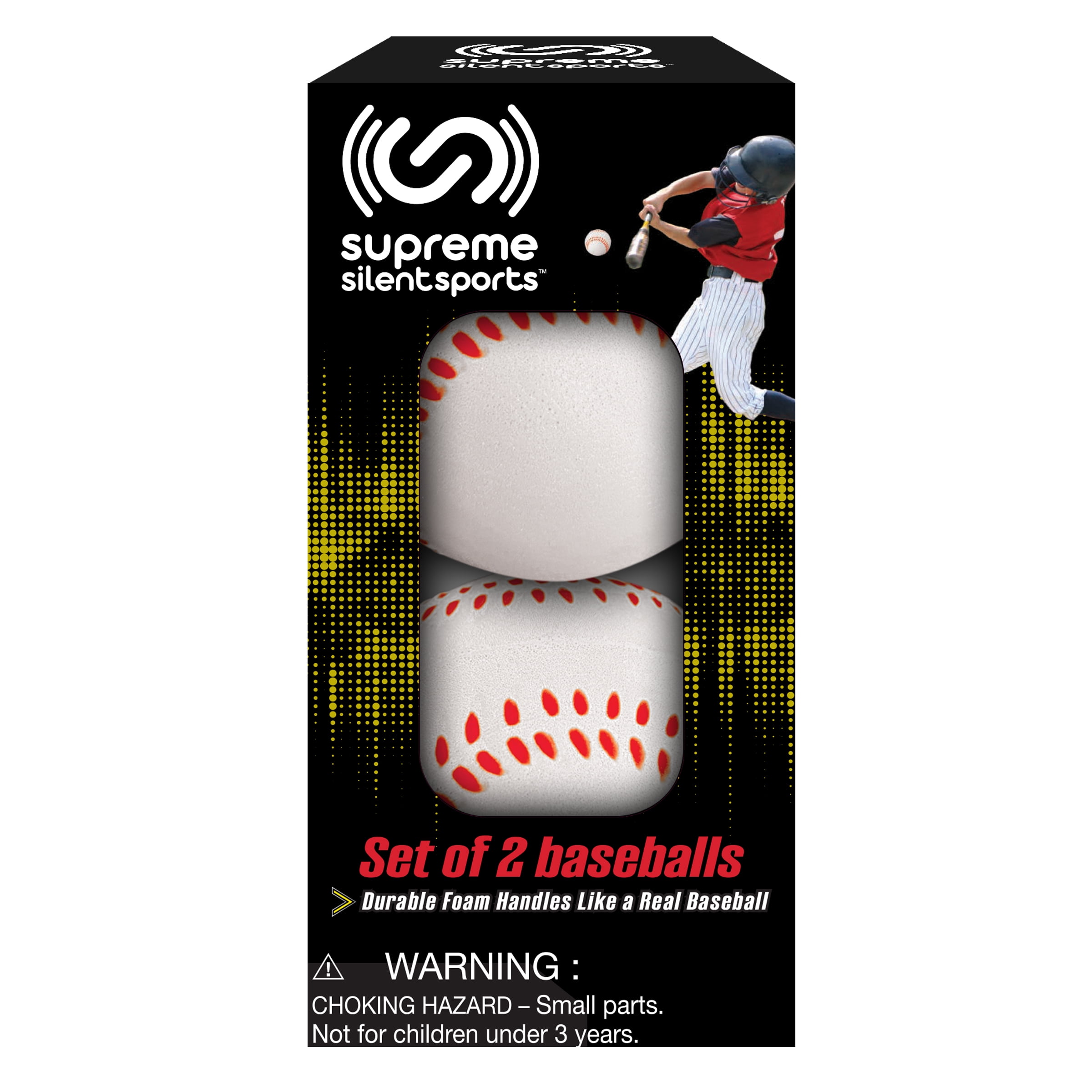 Supreme Silent Sports Indoor & Outdoor Baseball, 2 Pack